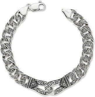 Yield of Men Mens Oxidized Sterling Silver Etched Link Bracelet at Nordstrom Rack