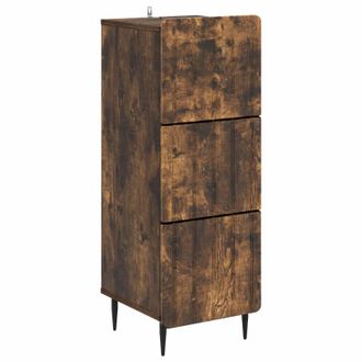 vidaXL Cajonera 33 X 34,5 X 92 Cm Madera De Ingenier&iacute;a Roble Ahumado Vidaxl