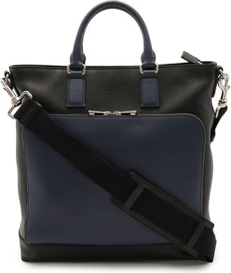 Gucci Black Navy Leather Shoulder Bag Tote Bag (Pre-Owned)