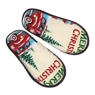 Generic Home Slippers Merry Christmas 1 Pattern Slippers Non Slip Soft House Shoes For Winter Bedroom Spa M