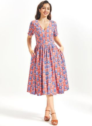ModCloth Such a Vintage Find Fit & Flare Dress in Tiki Time at Nordstrom, Size X-Large