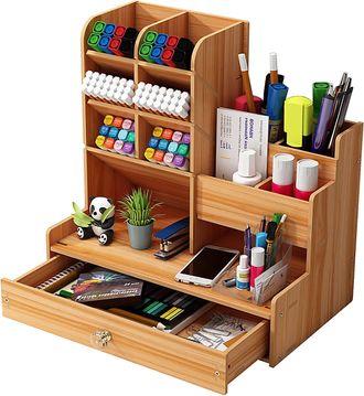 OEM Organizador De Escritorio De Madera, Caja De Almacenamiento De Gran Capacidad Con Cajones Para El Hogar, La Oficina Y La Escuela