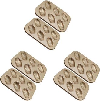 OEM Paquete De 6 Moldes Para Pasteles Con Forma De Magdalena, Resistentes Y Antiadherentes, Con Dise&ntilde;o De Concha De Magdalena Para Hornear En Horno (dorad