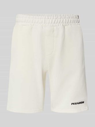 Pegador Shorts mit elastischem Bund und Logo-Stitching in Offwhite, Gr&ouml;&szlig;e XXL