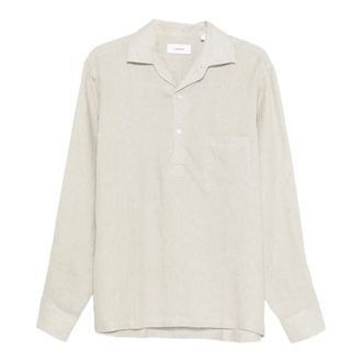 Lardini Casual Shirts, male, Gray, Size: M Chest-pocket Polo Shirt