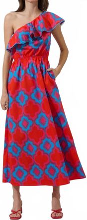 Sugarlips Suraya One Shoulder Midi Dress In Devany