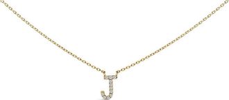 House of Brilliance 10K Yellow Gold Diamond Accent A-Z Block Initial Pendant Necklace in Yellow Gold | J at Nordstrom