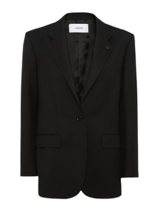 Lardini Oversized Jacket In Wool Gabardine