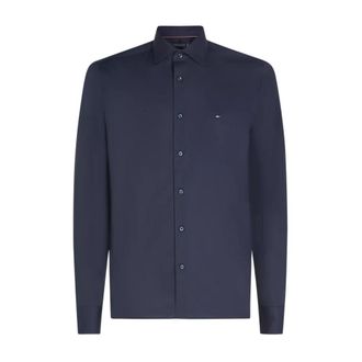 Tommy Hilfiger Popeline overhemd - Heren - Casual Overhemden - Blauw - 4XL - Overhemden