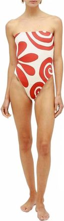 Cala de la Cruz Lore One Piece Bathing Suit In Red/white