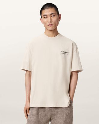 AllSaints Cotton Dreamer Short Sleeve Oversized Graphic T-Shirt, Size: XXL