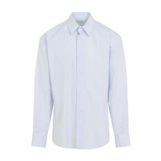 Saint Laurent Formal Shirts, male, Blue, Size: L Broad-shoulder Shirt