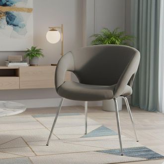 Dmora Dmora - Silla De Oficina Dagudel, Silla De Espera Con Reposabrazos Para Oficina, Silla De Espera Ergon&oacute;mica, 58x59h72 Cm, Gris