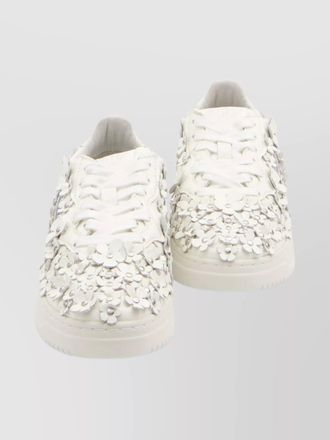 Autry patent leather floral-embellished low-top sneakers