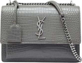 Saint Laurent Pre-owned Sunset Shoulder Bag - Dames - Vintage Schoudertas - Grijs - ONE Size - Leer - Vintage