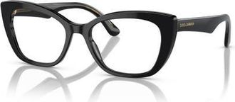 Dolce & Gabbana 54mm Cat Eye optical glasses in Black at Nordstrom