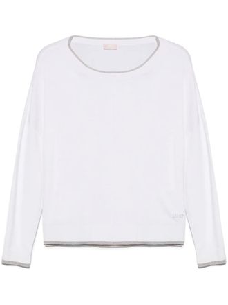 Liu Jo lurex-detail top - women - Polyester/Polyamide/Viscose/Metallized Polyester - S - White