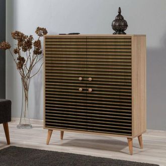 Dmora Dmora - Credenza Canopo, Buffet da soggiorno, Madia da salotto, Dispensa da cucina, 95x36h111 cm, Multicolore, con imballo rinforzato, con imballo