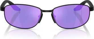 Prada 58mm Oval Sunglasses in Matte Black/grey/violet at Nordstrom