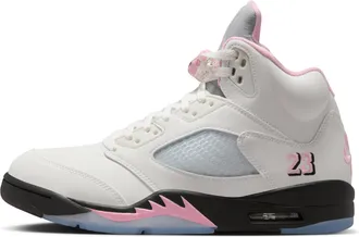 Nike Jordan Mens Air Jordan 5 Retro Medium Soft Pink Shoes in White | HQ7978-102