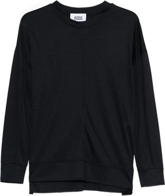 Alpha Studio panelled jersey - Black