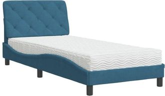 vidaXL Cama Con Colch&oacute;n Terciopelo Azul 90x200 Cm Vidaxl
