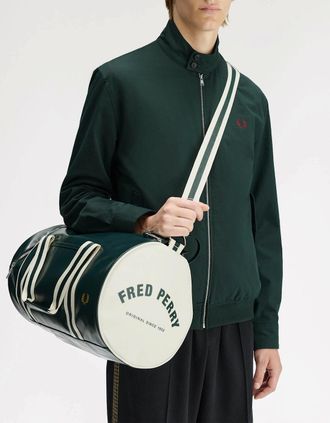 Fred Perry Mens Fred Perry Recycled Polyester Classic Barrel Bag - Grassroots /Ecru 81A - White - Size: ONE size