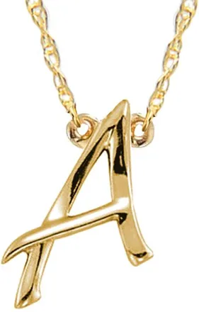 Jane Basch 14K A Z Initial Necklace