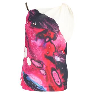Escada Escada bedrukte top met kettingdetails en bandjes in veelkleurige zijde