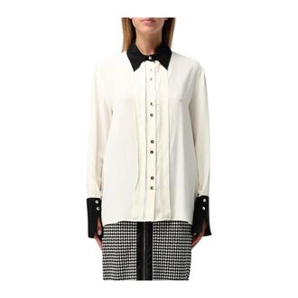 Simona Corsellini Dames, Blouses & Shirts, Wit, Maat: S Zijde