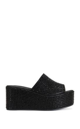 Azalea Wang Arachna Wedge Sandal in Black at Nordstrom, Size 8.5