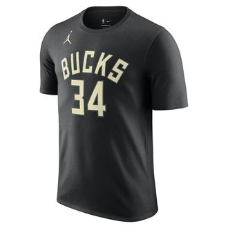 Nike Jordan Mens Milwaukee Bucks Statement Edition Jordan NBA T-Shirt in Black | DV5783-015