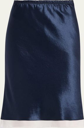 Maria McManus Ribbon-Trim Bias Satin Midi Skirt