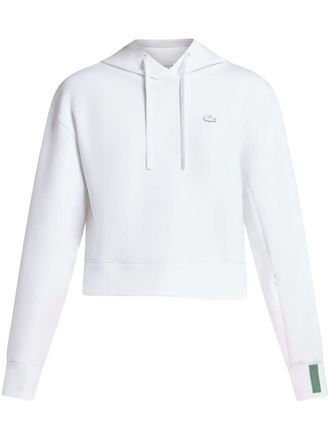 Lacoste cropped hooded sweatshirt - White