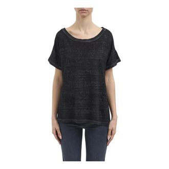 Avant Toi Round-neck Knitwear, female, Black, Size: XS Maglia Girocollo in Lino