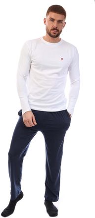 Farah Heren Gruffyd Pyjama Set (Wit, Marine)