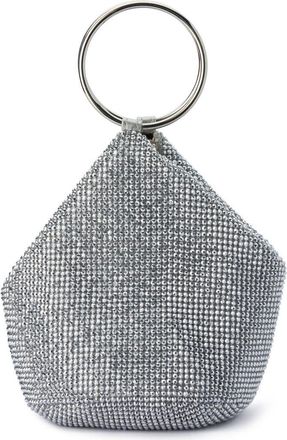 Olga Berg Ellie Crystal Mesh Bag in Silver at Nordstrom