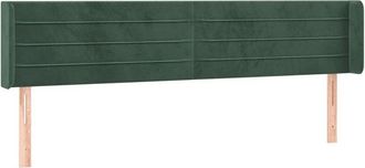 vidaXL Cabecero De Terciopelo Verde Oscuro 183x16x78/88 Cm Vidaxl