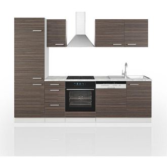 Vicco Cucina componibile Optima, Grigio prezioso/bianco, 270 cm senza piano di lavoro