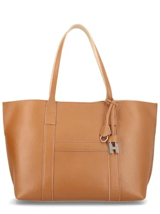 Hogan Womens Script Medium Bag Brown Calf Leather Shoulder