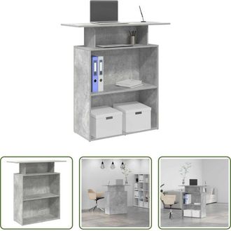 vidaXL Bancone reception - Banco Reception Grigio Cemento 100x40x104 cm Legno Multistrato