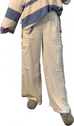 HYFVE Womens Oversized Utility Sweatpants In Cream