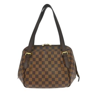 Louis Vuitton Belem Handbag Damier Brown Canvas Handbag (Pre-Owned)
