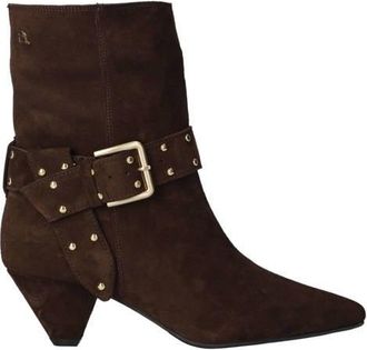 Babouche Lifestyle G-Anine-2 suède enkellaarzen donkerbruin