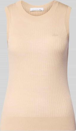 Lacoste Slim Fit Pullunder aus reiner Wolle in Camel, Gr&ouml;&szlig;e 34