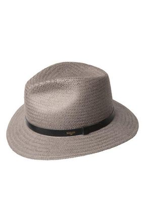 Bailey Azure Sun Water Repellent Woven Fedora in Graphite at Nordstrom, Size Xx-Large