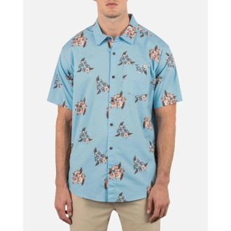 Hurley Oao Lido Shirt Mens Blue Dream Floral Stretch Button Up FROG672