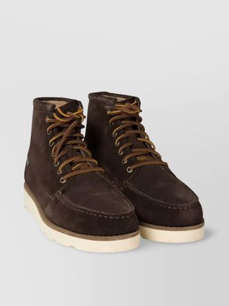 Sebago mid suede lace-up boots with stitch detailing