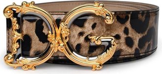 Dolce & Gabbana Riem met dierenprint en Barocco-gesp - Dames - Riemen - Veelkleurig - 70 CM - Leer - Accessoires