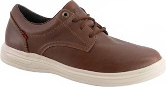 Andrea Mens Leather Lace-Up Sneaker In Brown